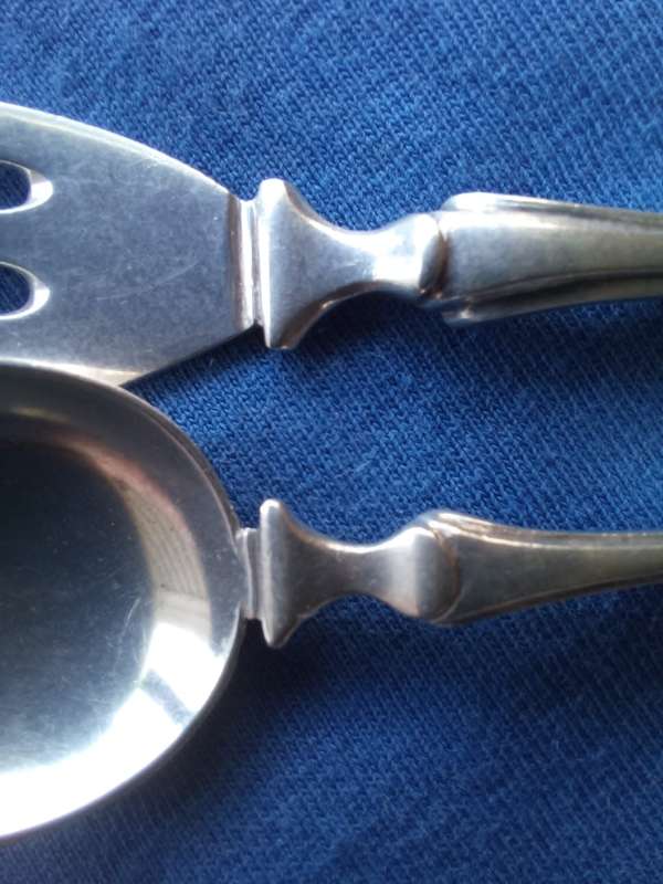 Solid  Silver Matched Pair Pastry Fork and Coffee Spoon Dutch 835