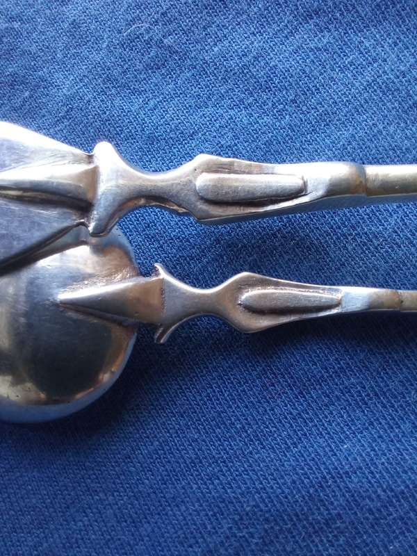 Solid  Silver Matched Pair Pastry Fork and Coffee Spoon Dutch 835