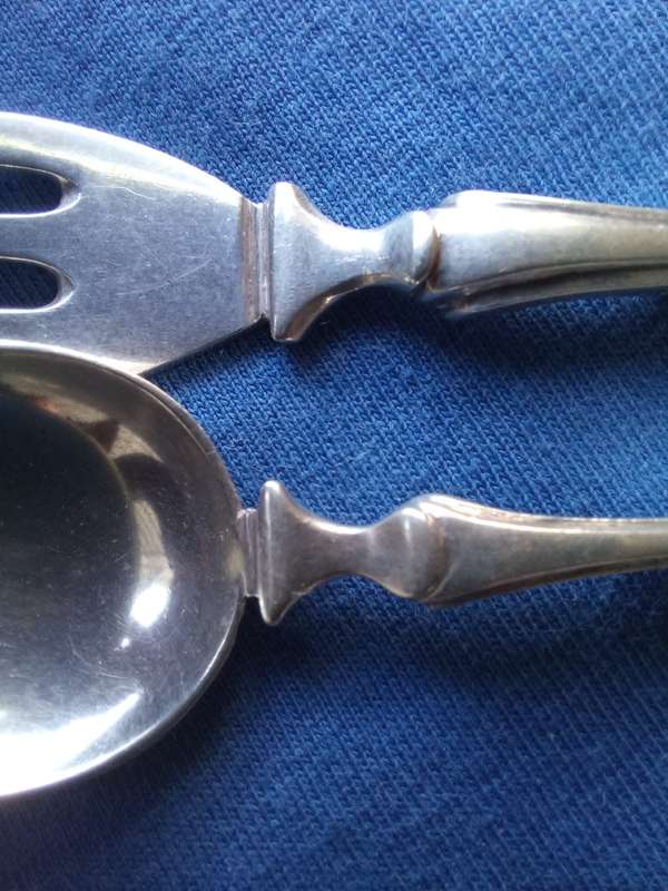 Solid  Silver Matched Pair Pastry Fork and Coffee Spoon Dutch 835