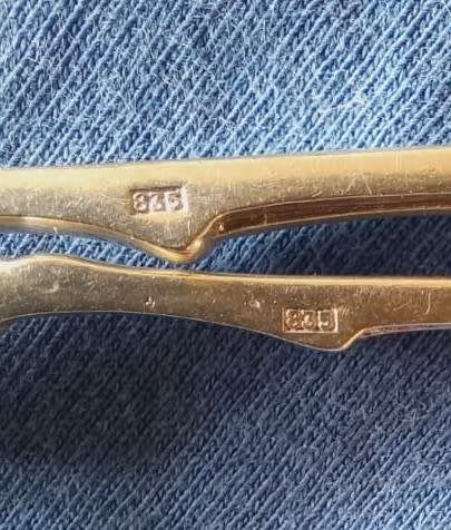 Solid  Silver Matched Pair Pastry Fork and Coffee Spoon Dutch 835