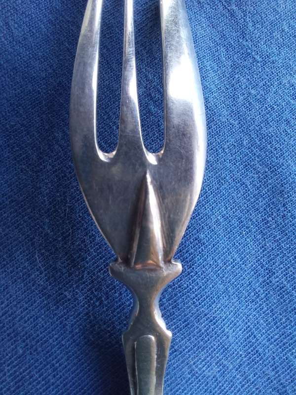 Solid  Silver Matched Pair Pastry Fork and Coffee Spoon Dutch 835