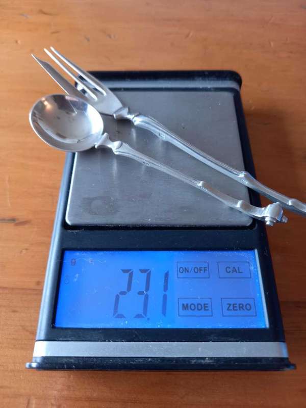 Solid  Silver Matched Pair Pastry Fork and Coffee Spoon Dutch 835