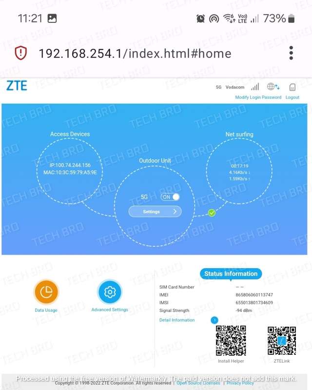 ZTE MC889 5G Unlocked Outdoor WiFi Router (All Networks)
