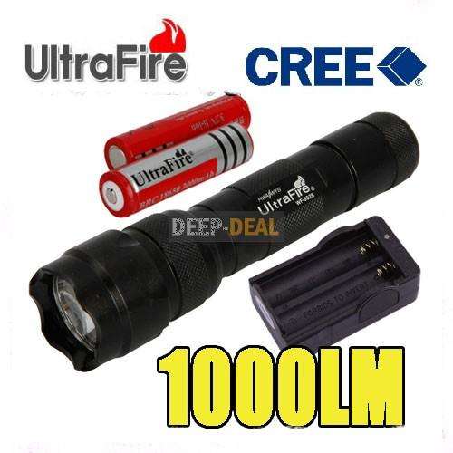 Ultrafire WF-502B CREE XML T6 1000LM LED Flashlight 18650 Charger