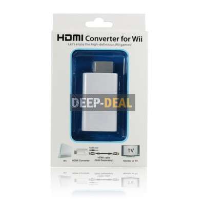 1080P Wii to HDMI Converter HD Output Upscaling video audio Adapter