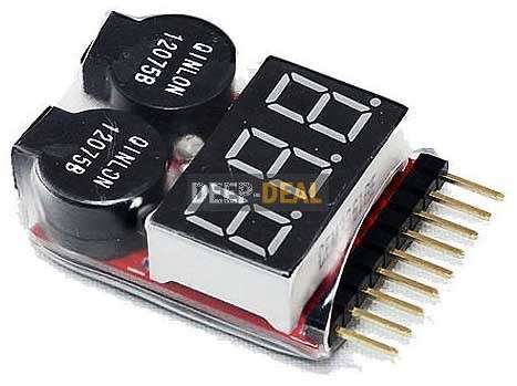 3.7-30V 1-8S Lipo/Fe Battery Voltage Tester Low Voltage Buzzer Alarm