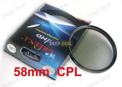 58 mm 58mm Circular Polarizing C-PL PL-CIR CPL Filter