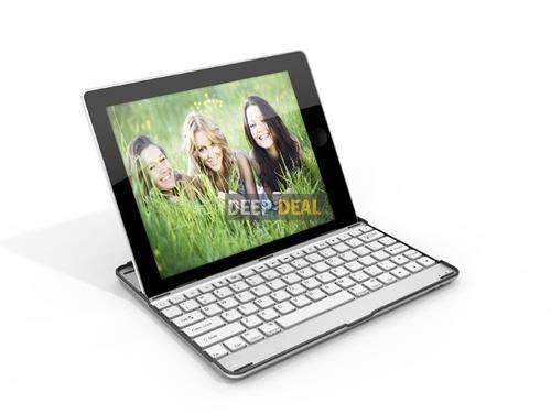 Aluminum Bluetooth Keyboard Case for Apple iPad 2 and iPad 3 white