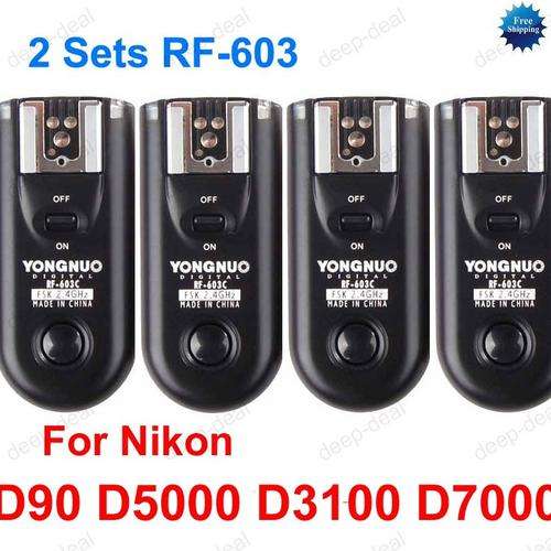 2 Sets RF-603 N3 Radio Flash Trigger for nikon D90 D5000 D3100 D7000