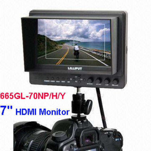 Lilliput 7" 665GL-70NP/H/Y HDMI Monitor+HDMI cable+hot shoe stand