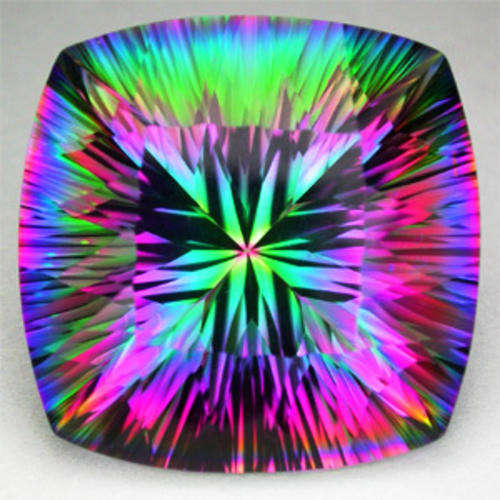 BEYOND BEAUTIFUL!!! 4.88ct Genuine Natural RAINBOW - Concave Blue Mystic Topaz