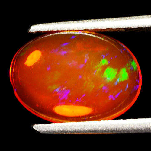 1.24ct 100% NATURAL AAA+ TERRIFIC OPAL LIGHT ORANGE/PLAY OF THE COLOUR