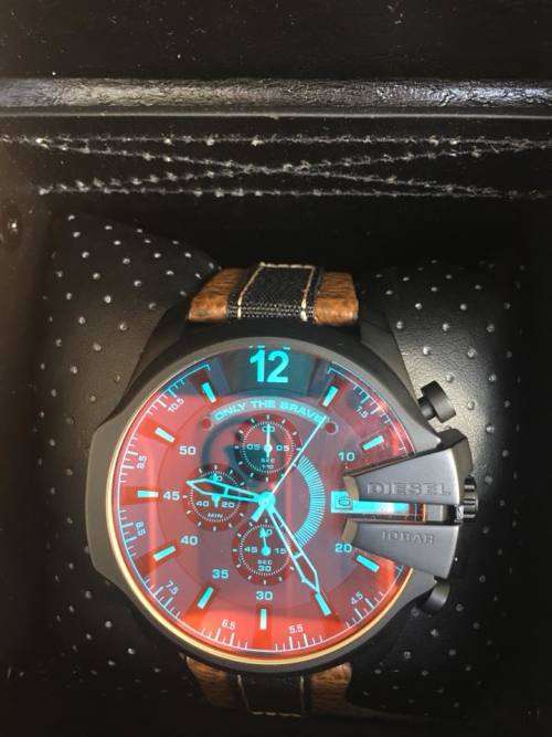 MEGA CHIEF DIESEL CHRONOGRAPH IRIDESCENT WATCH DZ4305 *BRAND NEW*