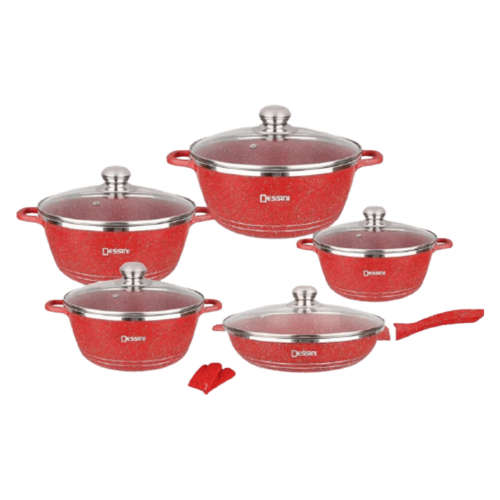 Dessini Cookware Set Non-stick pan soup Pot Set casserole deep frying pan cooking pot set