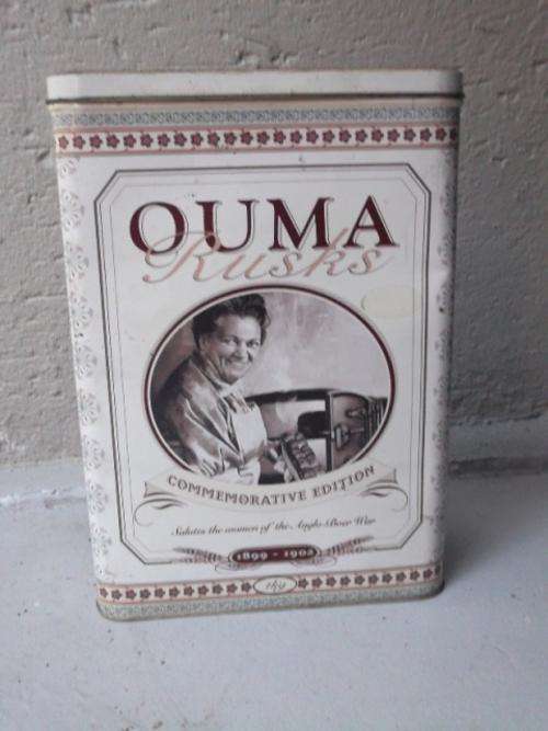 Ouma beskuitblik, versamel item. collectable rusk tin