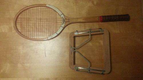 Dunlop Wooden racquet with head protector