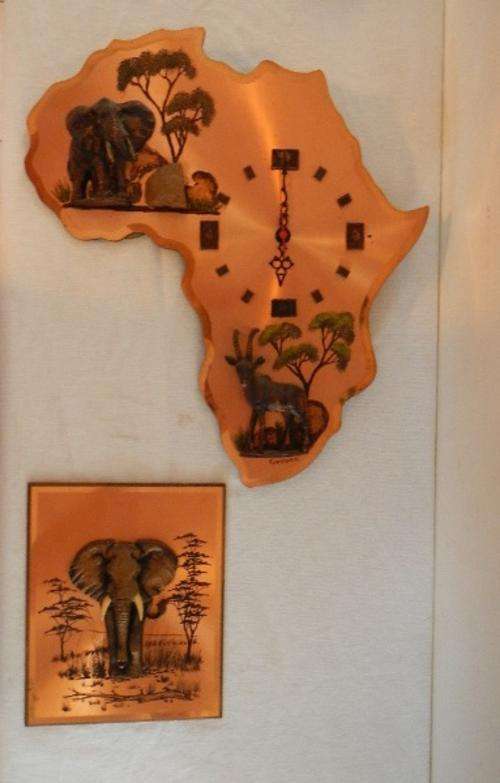 Vintage Copper African clock, still made in Salisbury, Zimbabwe