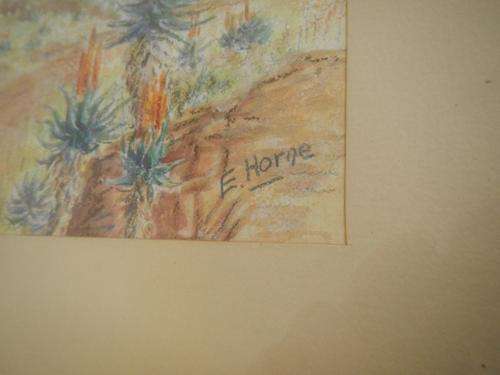 Artist's signature, E Horne