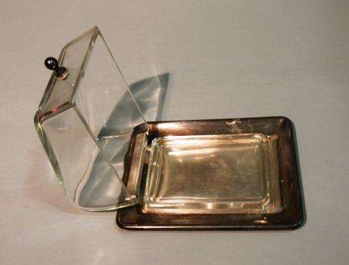Silver plated butter dish