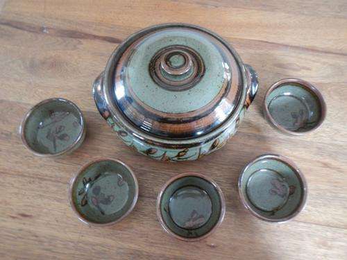 Large Casserole and bowls by Master Potter Elza Sullivan