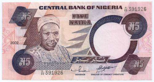 Nigeria - 5 naira 2002 aUNC