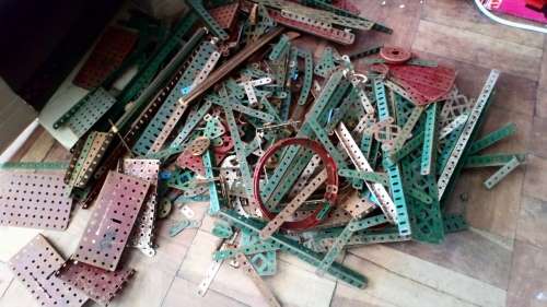 Box of Meccano Pieces