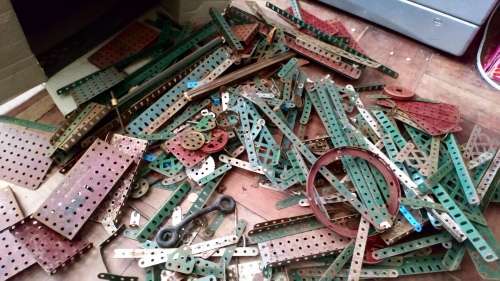 Box of Meccano Pieces
