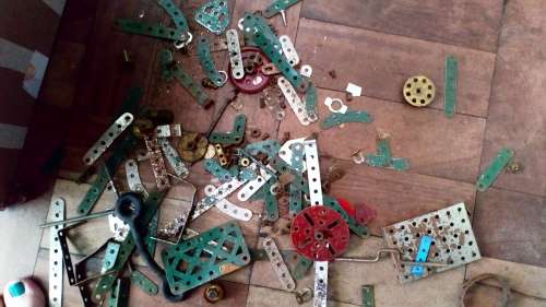 Box of Meccano Pieces