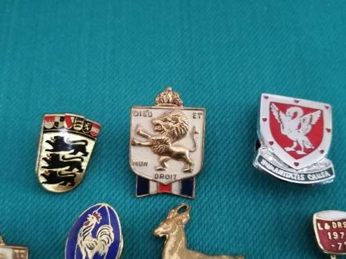 Various Rugby Pins and Badges
