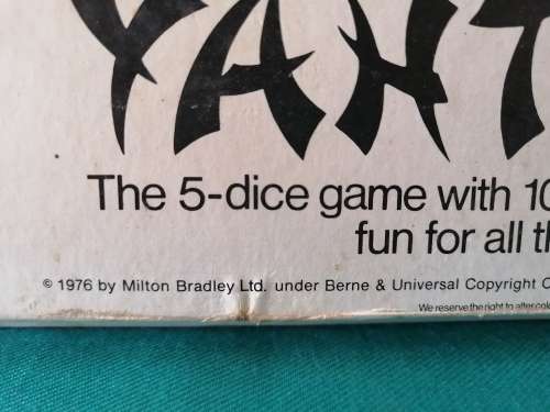 Yahtzee 1976 by Milton Bradley Ltd.