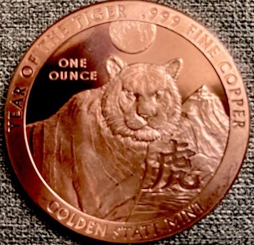 1 oz Year of the Tiger Copper Round