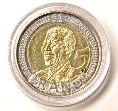 MANDELA r5 BIRTHDAY UNCIRCULATED COINS IN GERMAN CAPSULE