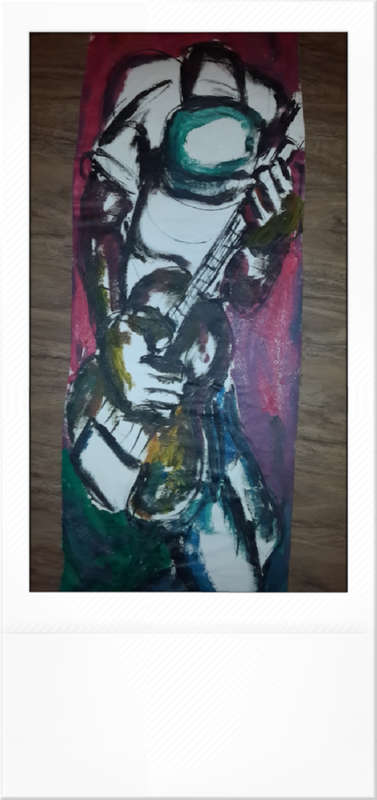 Original Selesho-MUSICIAN OIL- CANVASS GUITAR-R3000- 960MM 270MM