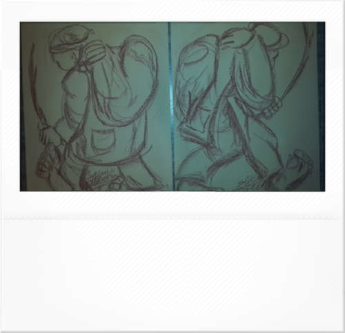 late  entry Original Selesho-Bonanza two(2) paintings for sale - LARGE- 500MMX 600MM-VALUED AT R3000