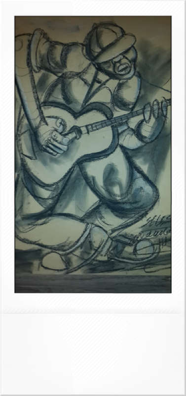 late  entry Original Selesho-Bonanza music painting for sale - LARGE-500MMX 600MM-VALUED AT R3000