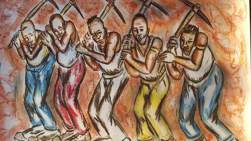 Original Selesho-BIG Bonanza  painting for sale -X LARGE- 860MMX 610MM-VALUED AT R5000
