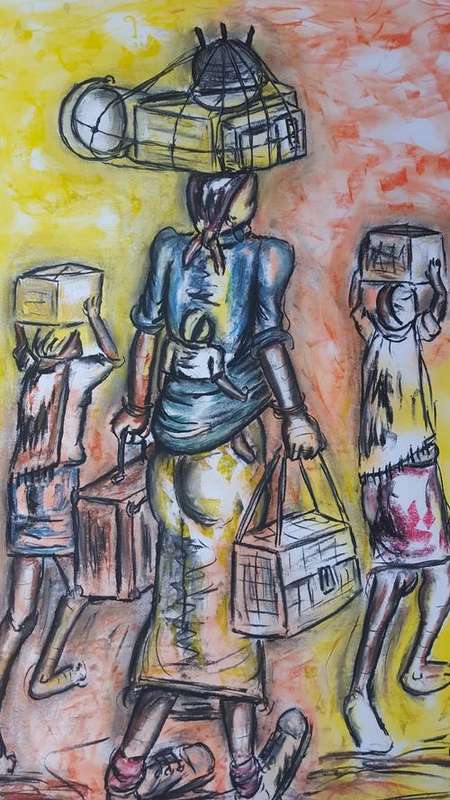 Original Selesho-BIG Bonanza  painting for sale -X LARGE- 860MMX 610MM-VALUED AT R5000