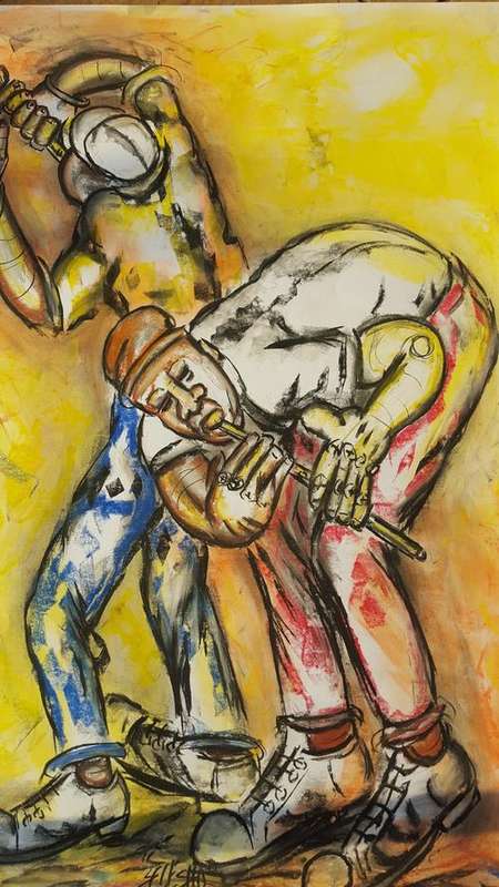 Original Selesho-BIG Bonanza  painting for sale -X LARGE- 860MMX 610MM-VALUED AT R3000