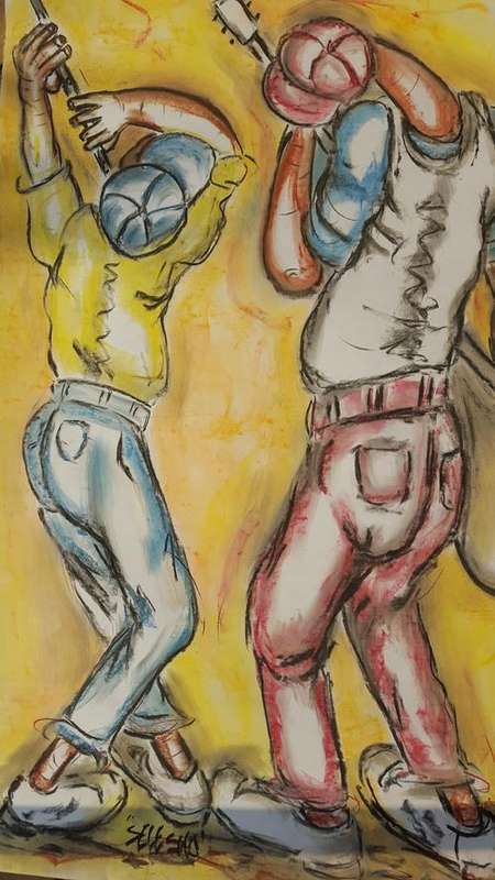 Original Selesho-BIG Bonanza  painting for sale -X LARGE- 860MMX 610MM-VALUED AT R5000