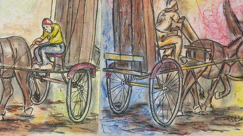 LATE ENTRY CHRISTMAS  -Original Selesho-TWO BIG Paintings  -X LARGE- 860MMX 610MM-VALUED AT R10000