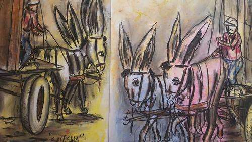 LATE ENTRY CHRISTMAS  -Original Selesho-TWO BIG Paintings  -X LARGE- 860MMX 610MM-VALUED AT R10000