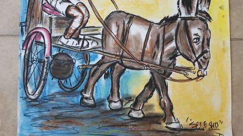LATE ENTRY CHRISTMAS  -Original Selesho BIG Painting  -X LARGE- 860MMX 610MM-VALUED AT R5000