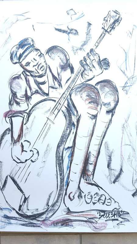 LATE ENTRY Original Selesho BIG Painting  -X LARGE- 860MMX 610MM-VALUED AT R5000