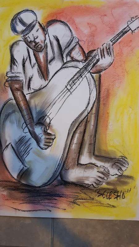 late entry Original Selesho- BIG Painting  -X LARGE- 600MMX 420MM-VALUED AT R7000