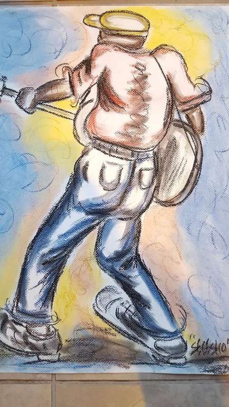 late entry Original Selesho- BIG Painting  -X LARGE- 600MMX 420MM-VALUED AT R7000