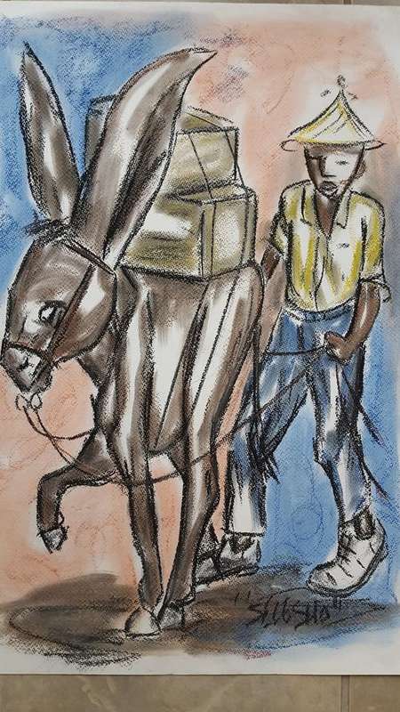 Original Selesho- BIG Painting  -X LARGE- 600MMX 420MM-VALUED AT R7000