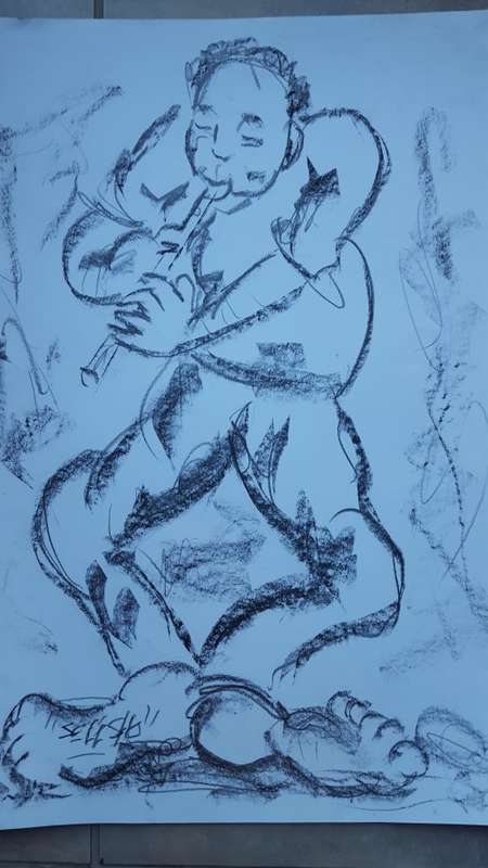 LATE ENTRY Original Selesho- BIG  Painting -X LARGE- 600MMX 420MM-VALUED AT R5000
