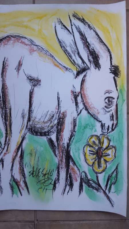 LATE ENTRY Original Selesho- BIG  Painting -X LARGE- 600MMX 420MM-VALUED AT R8000