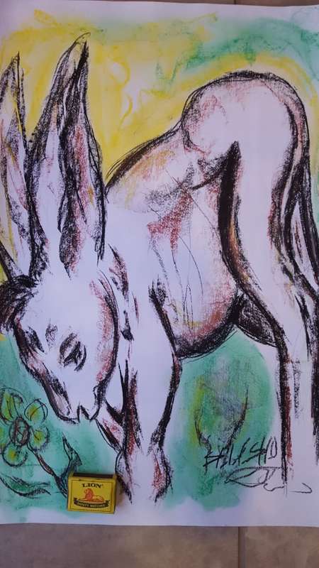 VERY very LATE ENTRY-Original Selesho- BIG  Painting -X LARGE- 600MMX 420MM-VALUED AT R7000