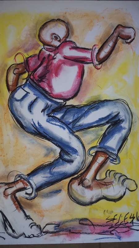 Original Selesho- BIG  Painting -X LARGE- 600MMX 420MM-VALUED AT R3000